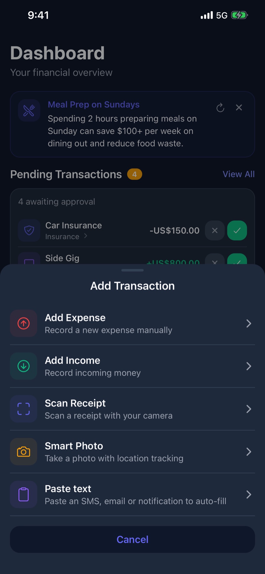 Waisly: add transaction